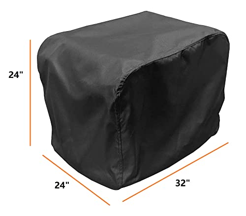 Generator Cover Waterproof, Heavy Duty Thicken 600D Polyester with Elastic Drawstring, Weather/UV Resistant Generator Cover for Universal Portable Generators 5000-10000 Watt (32''L x 24''W x 24''H)