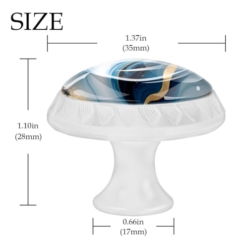 4 Pack White Cabinet Knobs, Blue Gold Marble Drawer Handles for Cabinets, Dresser, Cupboard, Bathroom, Bedroom, Kitchen Hardware Closet Door Knob - color: Blue Gold Marble