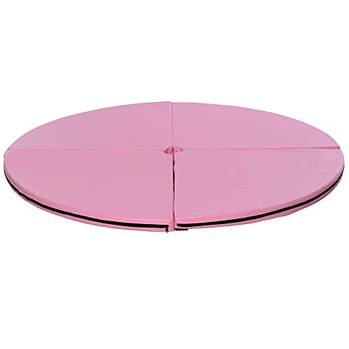 Soozier Pole Dance Mat, 2"T x 5'W Folding Pole Crash Mat for Home, Lightweight and Foldable - color: Pink