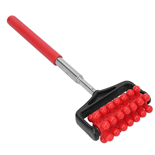 YUYTE Telescopic Massager Back Roller Adjustable Massage Adjustable Massage Stick Head Musle Scratcher Extendable with for Men Women[Red]
