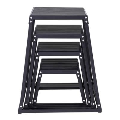 Happybuy Plyometric Jump Boxes, 12/18/24/30 Inch Agility Jumping Platform, Anti-Slip Exercise Step Up Box Set for Home Gym Training, Conditioning, Strength Training, Black