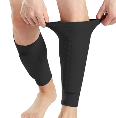 2 Pack Soccer Shin Guards Soccer Adult, Soccer Shin Guards for Kids Soccer Shin Pad with Honeycomb Pads, Shin Defender Shin Guard Sleeves, Ski Shin Guards Ski Shin Pads - color: Black, size: Small
