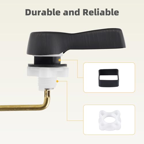 Universal Front Mount Brass Toilet Handle Replacement, Oil-Rubbed Bronze | All-Metal Toilet Flush Handle Lever/Adjustable Stainless Steel Chain, Compatible with Kohler/American Standard/TOTO/Mansfield - color: Oil Rubbed Bronze, style: Front Mount Design