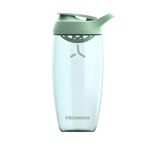 Promixx Pursuit Protein Shaker Bottle (24 oz) – Silent No-Ball Mixer, Leak-Proof Lid, BPA/BPS & Phthalate-Free ECOZEN – Easy-Clean Shaker Cup for Protein Shakes, Pre & Post-Workout Smoothies - color: Seagrass Green, size: 24 Ounces, style: 24 oz