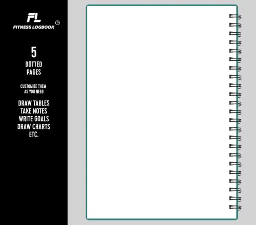 Fitness Logbook (Green) - A5 Undated Workout Journal For Men & Women - Plastic Cover & Thick Paper - Planner Log Book To Track Weight Loss, Muscle Gain, Gym Exercise, Bodybuilding Progress - style: Green Plastic