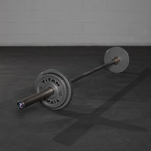 Titan Fitnes Cast Iron Olympic Plates, Classic Weight Plate Design, Hammer Finish - size: 10 LB Pair