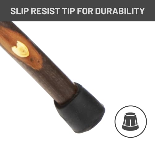 Handmade Wooden Walking Cane for Men Women Seniors with Genuine Leather Wrist Strap for Hiking, Walking and Outdoor Trekking - Made in USA - size: 55" - Large Adult, style: Ole Hickory