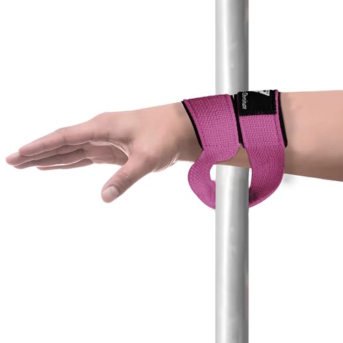 Weight Lifting Straps Figure 8, Anti Slip Strap with cuffs wrist Support for Gym Workout Deadlift Powerlifting Bodybuilding Weightlifting, Fitness Strength Training, Hand Bar Grip for Men - color: Pink