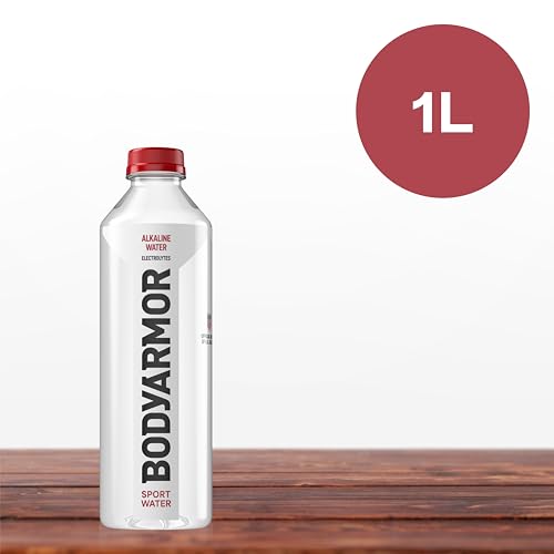 BODYARMOR SportWater Alkaline Water, High Alkaline Bottled Water, pH 9+, 1 Liter (12 Pack), Refreshing Electrolyte Water Pack, Wide Mouth Bottle - size: 33.8 Fl Oz (Pack of 12)