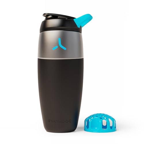 Promixx Pursuit Stainless Steel Shaker Bottle - 32oz Lightweight Metal Protein Mixer with Snap-Fit Agitator for Smooth Shakes - Leak-Proof Gym Shaker Cup for Fitness & Travel - Black - color: Black, style: 32oz
