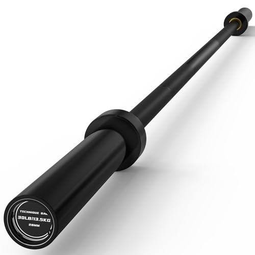 PAPABABE Olympic Barbell, 4ft/5ft/6ft/6.5ft Straight Barbell Womens Olympic Barbell for Strength Training and Technique Adjusting, 2 inch Olympic Bar with Moderate Knurling For Bench Press, Squats Curls Deadlifts Weightlifting - color: 6ft Technique Bar B