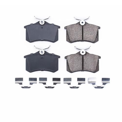 PowerStop Rear Brake Pads for Audi A3 2010-13 |A4 1998-06 |A4 Quattro 2000-06 |A6 2003-04 |A6 Quattro 2003-04 |Audi A8 1999 - Z17 Ceramic Brake Pads with Installation Hardware, 17-340 - style: 17-340