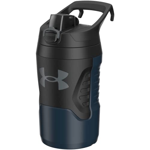 Under Armour 32 oz Insulated Water Bottles - Sports Water Jug with Fence Hook, Leak Resistant for Baseball, Football & More, 32 oz Insulated, Academy/Black - color: Academy/Black, size: 32 Ounces