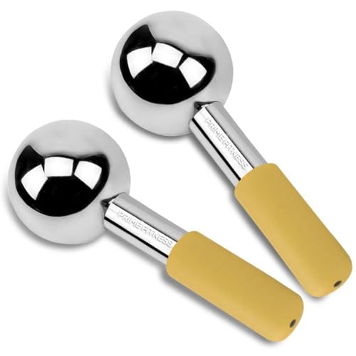 Ice Globes for Facials | Unbreakable Steel Cooling Roller | Cryo Sticks for Face | Massager for Face Neck & Eyes | Skin Care for Dark Circles, Puffiness, Wrinkles, Collagen Production (Gold) - color: Gold
