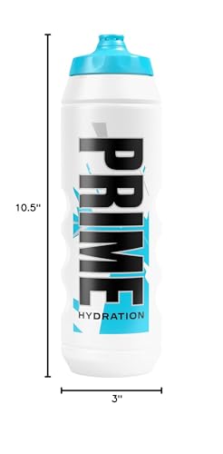 PRIME 32 oz Blue Chill Squeeze Sports Water Bottle, BPA Free, Dishwasher Safe, Easy-Grip Ergonomic Leakproof Design, Fast Hydration for Gym, Cycling, Running - color: Blue Chill