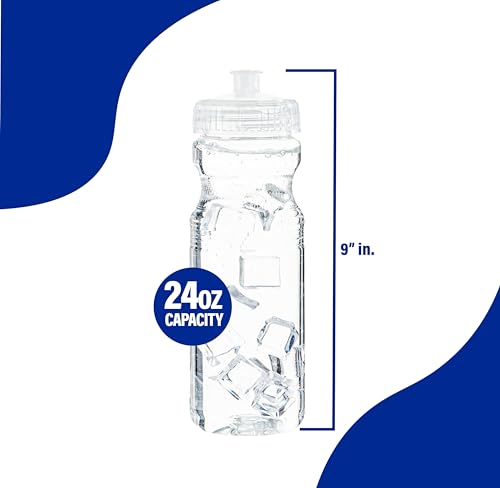 ZETY Bulk Water Bottles 100 Pack - 24 Ounce Reusable bottles Bulk - BPA-Free Easy Open Spin off Cap - Top-Rack - Dishwasher Safe - Sports Bottles (Clear) - style: Clear