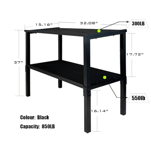 Commercial Heavy Duty Dumbbell/Kettlebell Rack Stand 500-800LBS | Heavy Duty One-Piece Welded Frame, Anti-Tip Non-Slip Base, Easy 6-Part 10-Min Assembly, Fitness Gear Storage for Garage - style: 2-Tier Large Capacity Dumbbell Rack - Black
