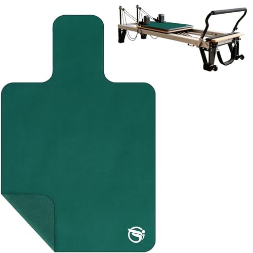 Non-Slip Pilates Reformer Mat, 1.2 mm Thick, 39 x 24 inch | Foldable Lightweight Pilates Reformer Machine Exerxise Mat Towel Cover for Gym Fitness - color: Dark Green
