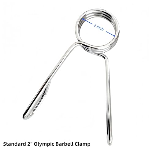 4 PCS 2 Inch Olympic Barbell Clamps, Heavy Duty Steel Barbell Spring Collar Clips, Dumbbell Weight Bar Clips Clamps for Home Gym Weightlifting Powerlifting Strength Training
