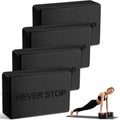 RoundFunny 4 Pack Yoga Blocks Non Slip Pilates Brick Foam Blocks Pilates Dance Gymnastics Workout Fitness Props Tool for Stretching Meditation and Exercise - color: Black