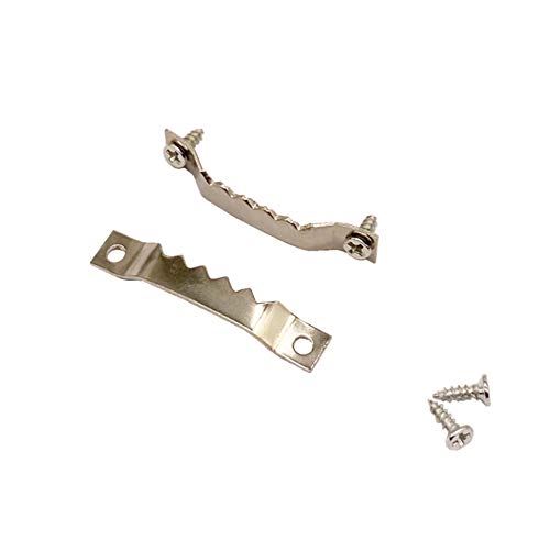 50 Pack Small Sawtooth Picture Hangers Steel Picture Hangers Picture Frames Hangers with Screws Picture Hang Solutions, for Hanging Clock Paintings Artwork Picture Frame Hook Photos (Silver) - color: Small Silver -50 Pack
