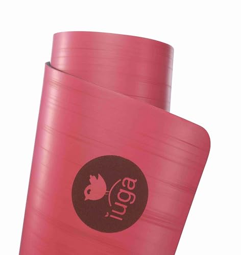 IUGA Pro Yoga Mat Non Slip Pilates Mat Anti-tear Eco Friendly Hot Yoga Mat with SGS Certified Material Free Carrying Strap Included - color: Maroon