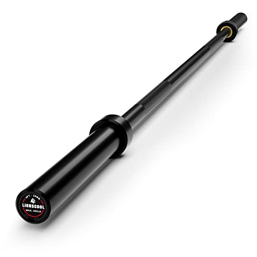LIONSCOOL Premium 4ft/4.9ft/6ft Barbell for Strength Training and Olympic Weightlifting, 2 Inch Weight Bar for Squats, Curls, Deadlifts, Presses, Hip Thrusts, 350lbs/500lbs Capacity - color: Black, size: 4.9 ft
