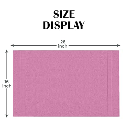 Hand Towels (Pack of 24) Pink Economy Towels Salon Towels - 100% Cotton Spa Towel– 16 x 27 Inches Highly Absorbable, Facial, Gym, Hair Face Towels Bulk - color: Pink, size: HAND TOWEL PACK OF 24 16X26