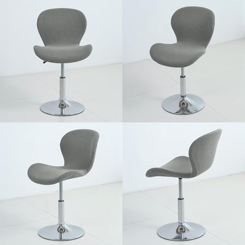 Gollense Bar Stool Covers with Backs, Set of 4 Stretch Jacquard Barstool Seat Covers, Washable Swivel Pub Counter Height Chair Slipcover Protector for Home Kitchen Cafe (Jacquard-Dark Grey) - color: Jacquard-dark Grey