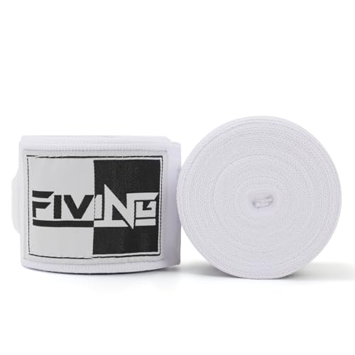 Boxing Hand Wraps Inner Gloves for Men Women(180 Inch) | Elasticated Thumb Loop Bandages, Wrist Wrap Protection, Muay Thai MMA Kickboxing Martial Arts, Punching Bag Training - color: White