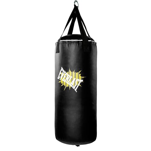 Everlast 70-Pound MMA Poly Canvas Heavy Bag - color: Black/Red, size: Kit - Black Glove + Heavy Bag