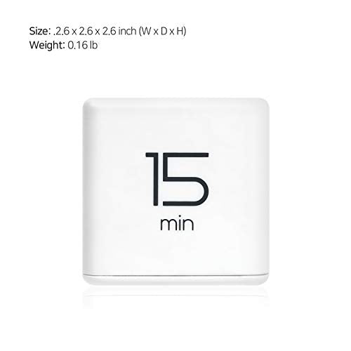 mooas Cube Timer (White), Timers Cube Flip Block Timers Productivity Gravity Sensor Time Management for Kids ADHD Classroom Kitchen Desk Workout Cooking Study 5, 15, 30, 60 min Timer Setting - color: White