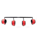 Heavy Duty Stainless Steel Expandable Spreader Bar with 4pcs PU Black--Pink Skull Pattern Detachable Adjustable Straps,Workout Bar for Home Indoor Gym Training Kit - style: Black+Red-Cushioned