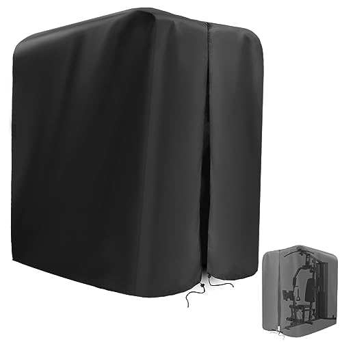 Home Gym Cover for Marcy Multi Gym Set/ Outdoor Workout Equipment | 41.3x68.9x72.8,Waterproof Dustproof Heavy Duty Oxford Fabric,for Weight Machine/Large Gymnastics Bar/Total Gym - color: black, size: 41.3" x 68.9" x 72.8"