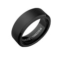 The Ridge Tungsten Rings For Men - Mens Wedding Band - Strong, Durable, and Scratch-Resistant Beveled Ring With Silicone Band - color: Royal Black