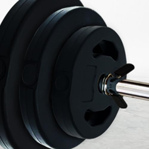 40 LBS Adjustable Barbell for Lifting, Barbell Weight Set with Round PU Coated Plates & 51 Inch Bar, Cardio Pump Set, Adjustable Free Weights for Home Gym Strength Training - color: Black-round-40lb