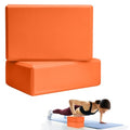 Septo 2 Pcs Yoga Blocks, 9x6x3 Inch Foam Blocks for Pilates | High density EVA foam Yoga Props lightweight non-slip surface for meditation stretching balance training - color: Orange