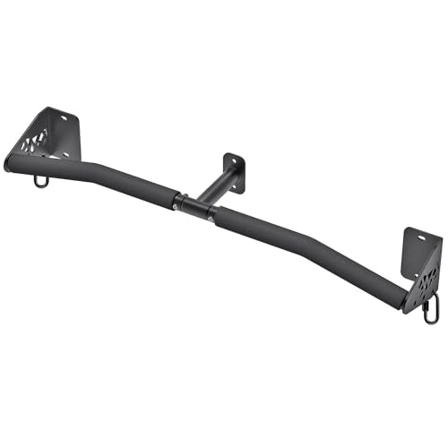 SELEWARE Heavy Duty Wall Mount Pull Up Bar, Joist Mount Chin Up Bar for Doorway, Sturdy Steel Construction, w/Resistance Band Hooks, Fits 32"/36" Wall Studs for Home Gym Strength Training - size: B: 32" x 1.6" Dia Grip