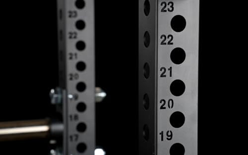 XMark Viper Half Power Rack, Squat Rack with Multi-Grip Pull Up Bar and Olympic Weight Plate or Bumper Plate Storage for Commercial Gyms or Home - style: Bumper Plate Storage