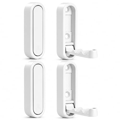Folding Coat Hooks White, 4 Pack Heavy Duty Zinc Alloy Folding Wall Hooks, Foldable Wall Hook for Hanging Clothes, Bags, Hats, Towels, Keys (White, 4 Pack) - color: White, size: 4 Pack