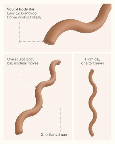 BetterMe Sculpt Body Bar – Weighted Exercise Bar for Strength Training – Home Gym Workout Barbell for Squats, Deadlifts, Curls & Full Body Workouts - color: Mocha