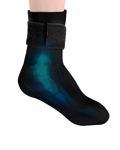FadFun Ankle Ice Pack Wrap for Swelling,Cold/Hot Therapy Ice Socks for Feet,Reusable Gel Ice Compression Socks,for Soothe Plantar Fasciitis,Achilles Tendonitis,Sprained,Pain Relief,for Women & Men - color: Pure Black, size: One Size