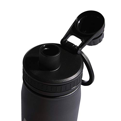 adidas Stainless Steel Metal Water Bottle 20 oz (600 mL) Screw Cap - color: Black/Silver Metallic