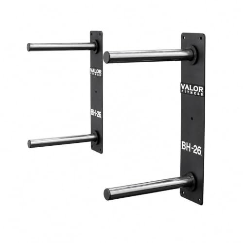 Valor Fitness Wall Mounted Weight Plate Storage Holder/Rack for Bumper Plates and Olympic Weight Plates - color: 4-Peg Rack -BH-26