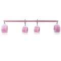 Spreader Bar Heavy Duty Stainless Steel Expandable Silver Bar Home Gym with 4pcs Furry Purple Adjustable Straps,Sports Aid Training Fitness Gear Pilates Aid Kit - style: Pink+Pink Kit