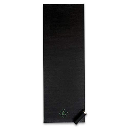 Weddingstar Customizable No-Slip Black Yoga Mat - color: Ornate Monogram