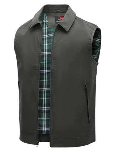 TBMPOY Men's Vest Casual Lightweight Thin Utility 3 Zip Pockets Stylish Sleeveless Jackets Summer Fall Golf Travel Business - color: Charcoal Grey, size: XX-Large