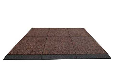 Playsafer Elevate Rubber Playground Tiles - 1" Thick High Density Interlocking Shock Absorbent Safety Tile for Playgrounds, and Exercise Equipment - 20" X 20" (180 Tiles - 486 Sq. Ft. - Brown) - color: Brown