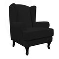 Easy-Going Stretch Wingback Chair Sofa Slipcover 2-Piece Sofa Cover Furniture Protector Couch Soft with Elastic Bottom, Spandex Jacquard Fabric Small Checks, Black - color: Black