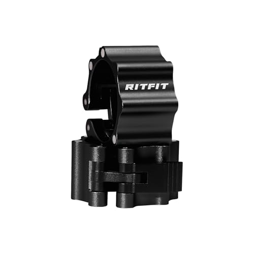 RitFit 2-Inch Magnetic Barbell Collars Locking Clamps - Heavy Duty Aluminum Alloy, Quick Release with Non-Slip TPR Pads for Olympic Weightlifting Powerlifting Training (Pair) - color: Black